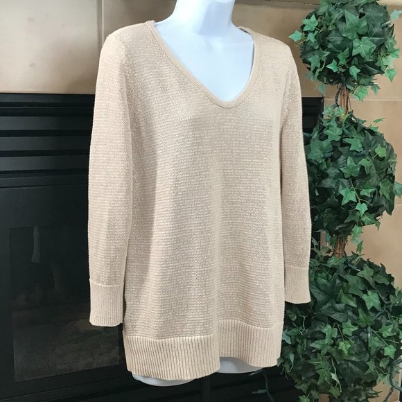 LOFT Sweaters - LOFT Women's L/S V-Neck Sweater | Beige Medium